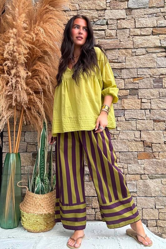 Prairie Pin Tuck Cotton Smock Olive